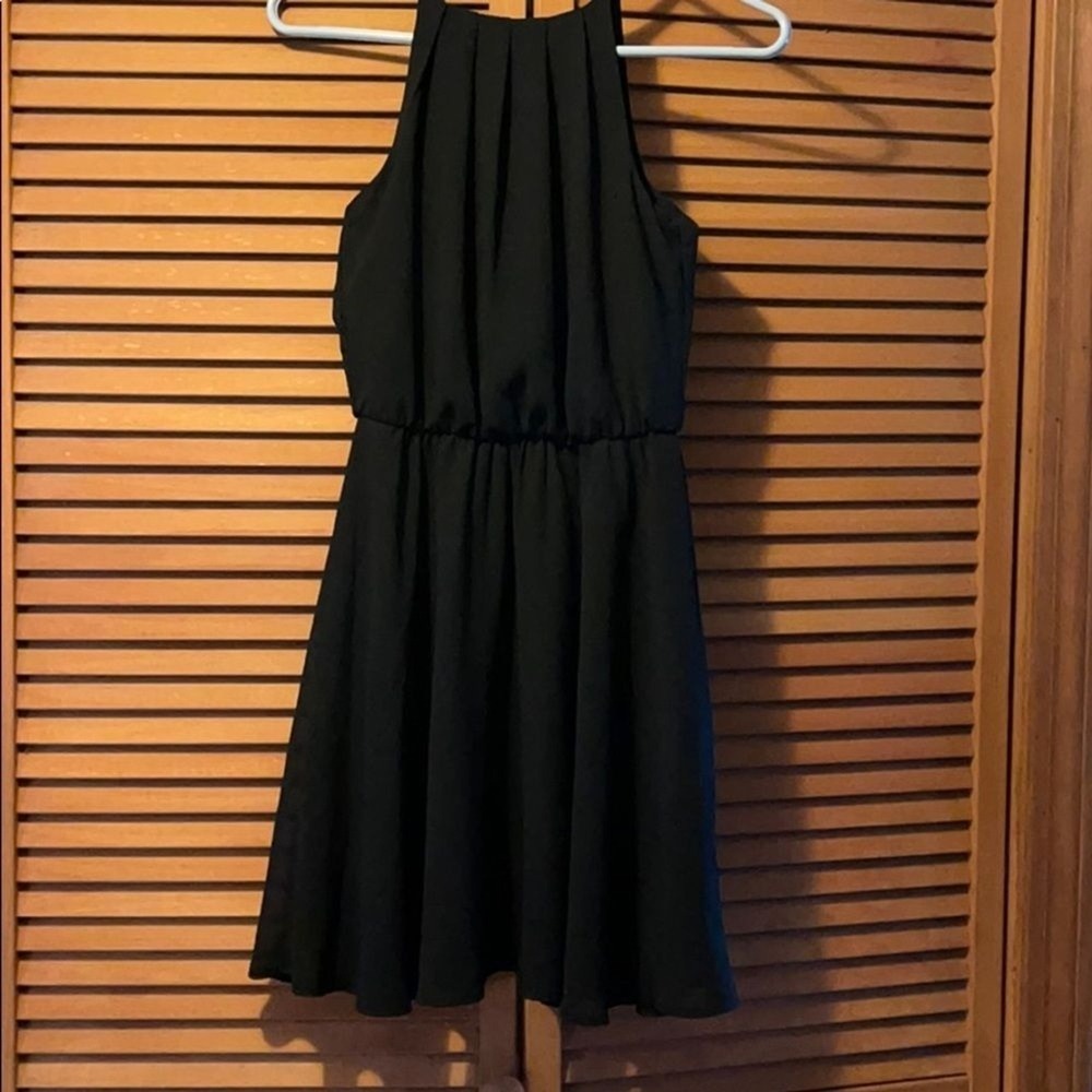 Miami spaghetti strap halter dress black womens size XS